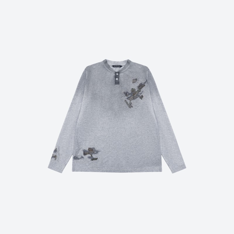 Camo Patch Henley Shirt